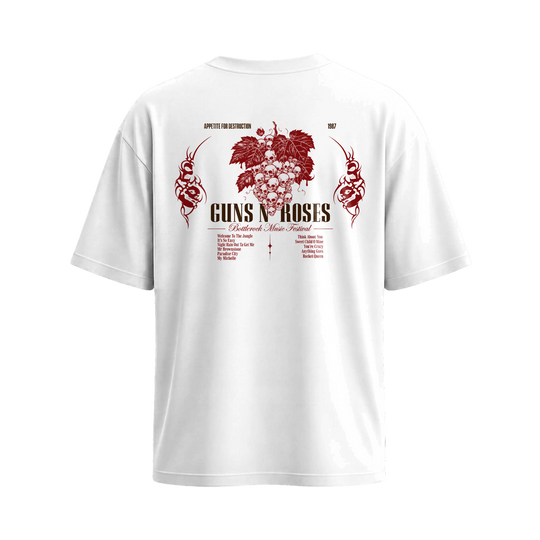 Be Autyst Guns N' Roses White T-Shirt