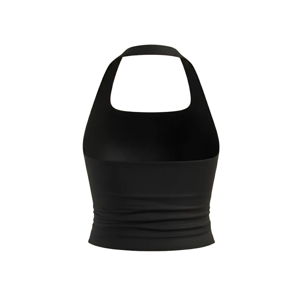 Be Autyst  Halter Neck Black Top Back