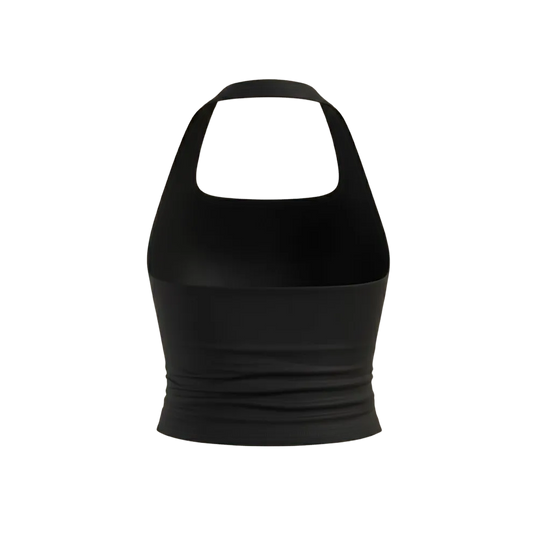 Be Autyst Halter Neck Black Top Back