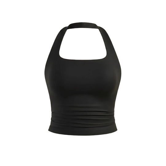 Be Autyst Halter Neck Black Top Back