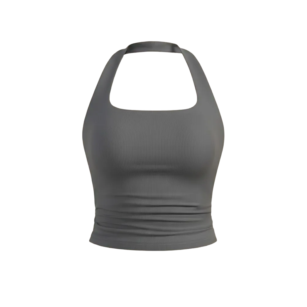 Be Autyst Halter Neck Dark Brown Top Back