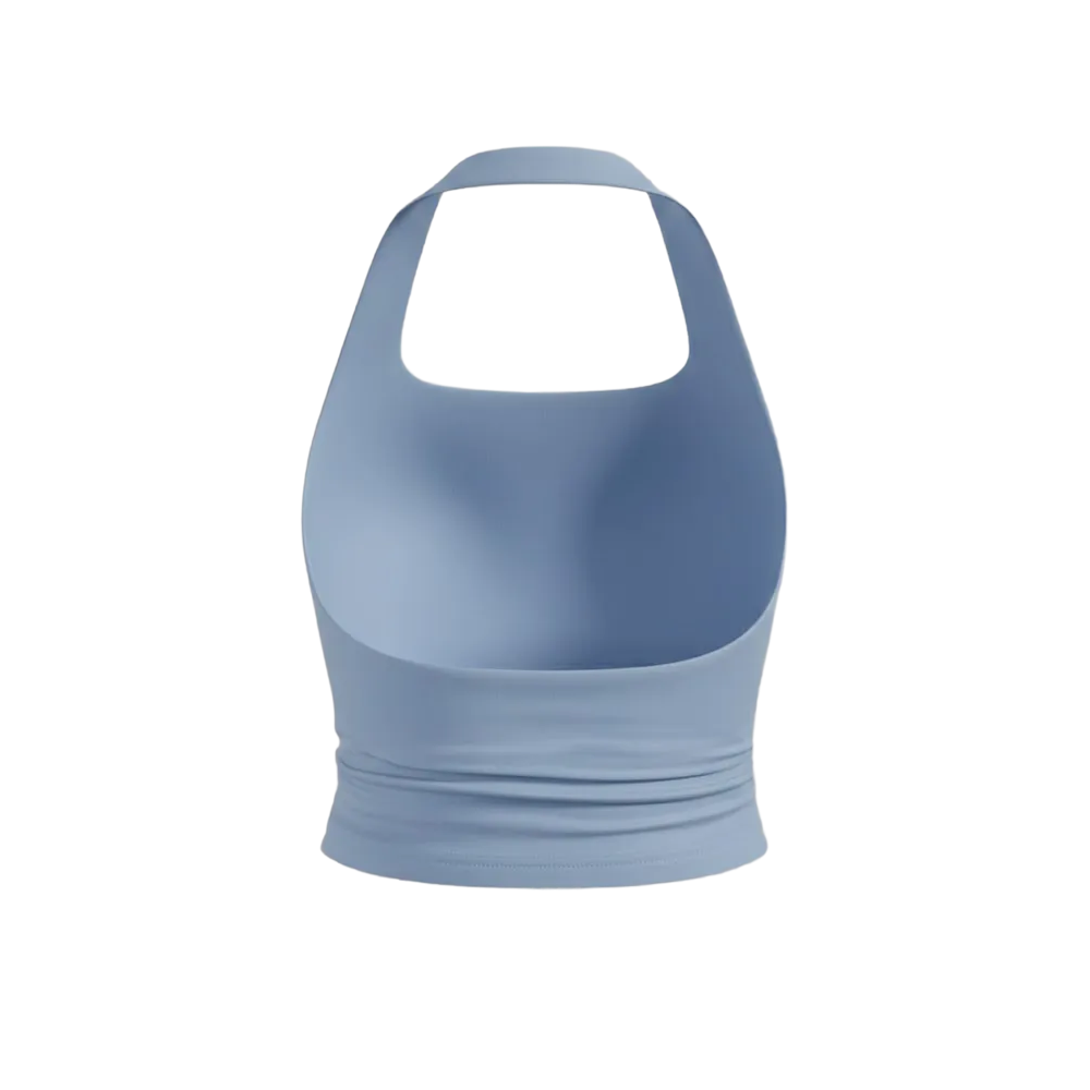 Be Autyst  Halter Neck Powder Blue Top
