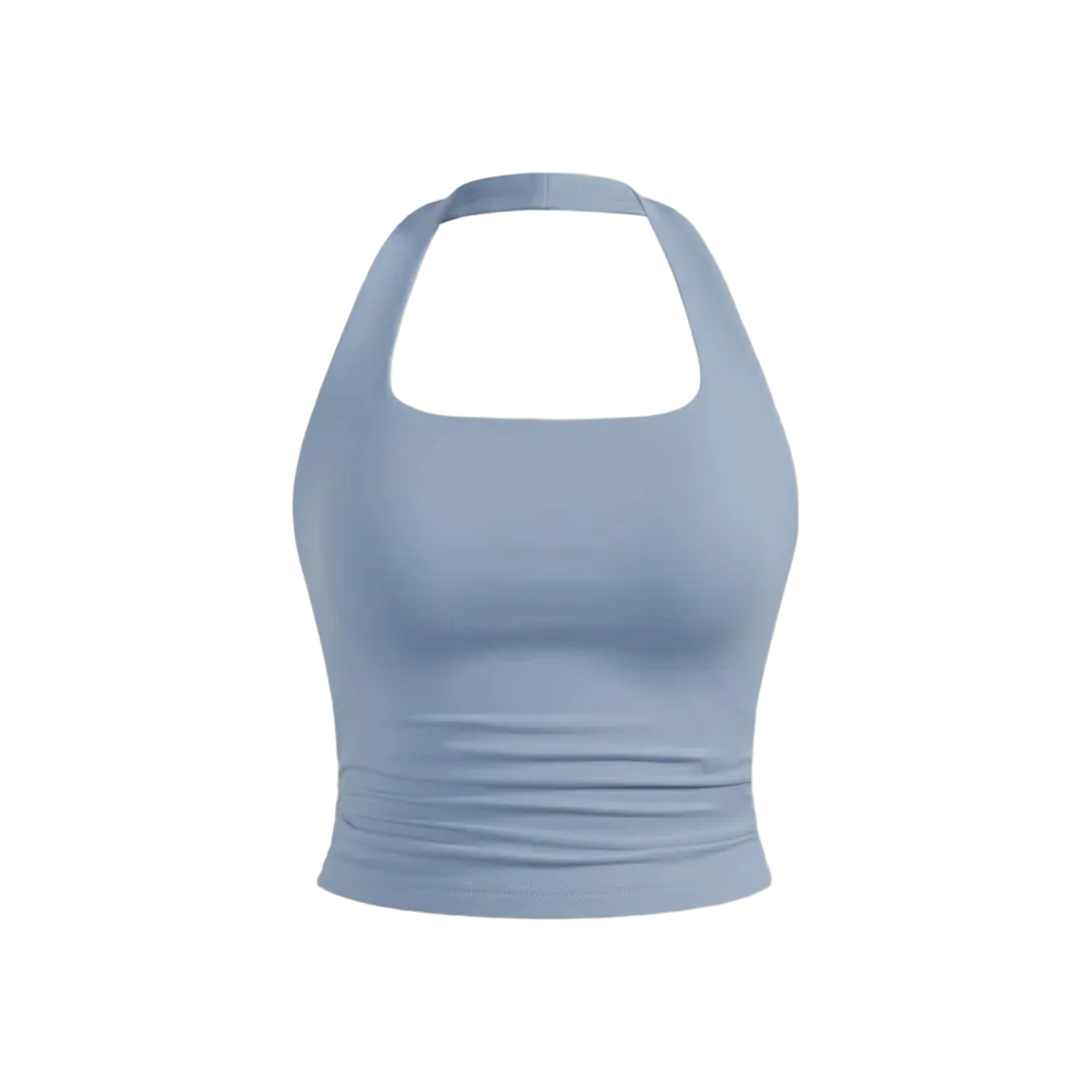 Be Autyst  Halter Neck Powder Blue Top