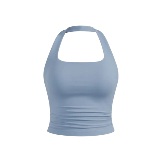 Be Autyst Halter Neck Powder Blue Top