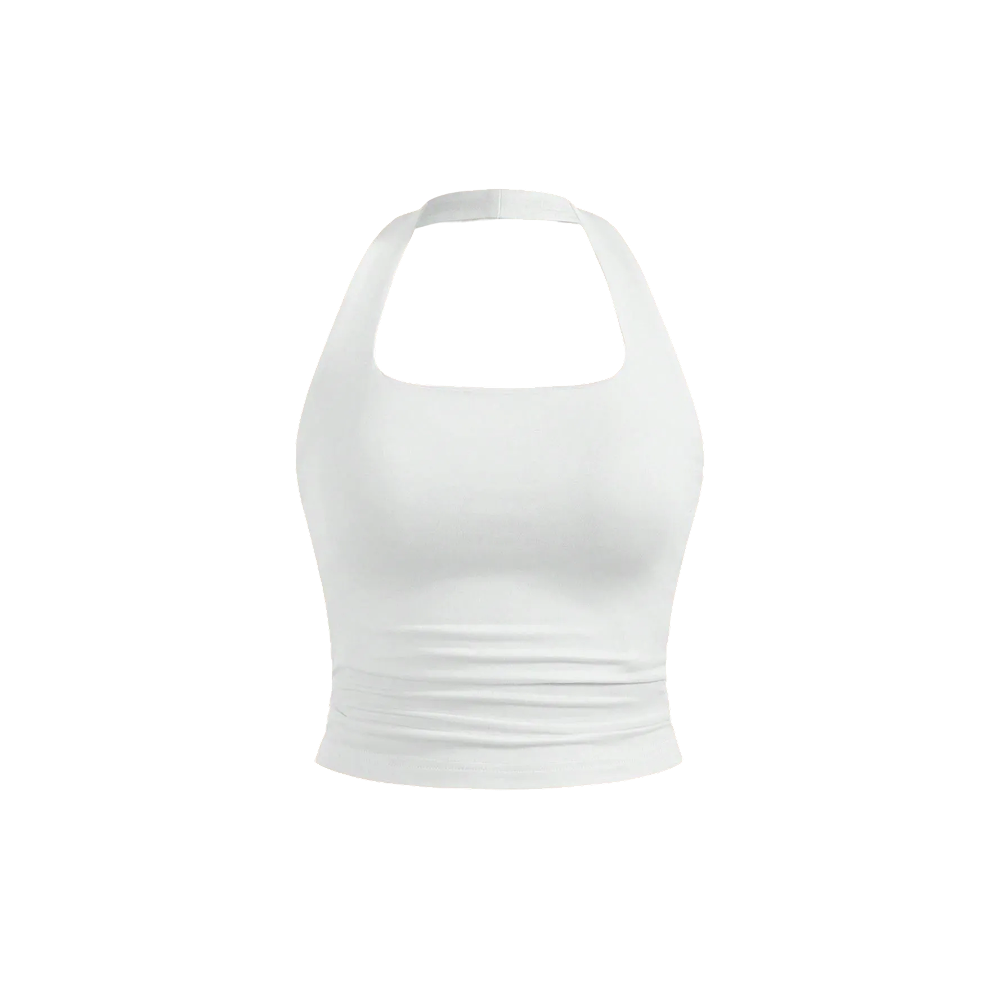 Be Autyst Halter Neck White Top