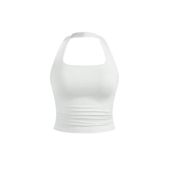 Be Autyst Halter Neck White Top