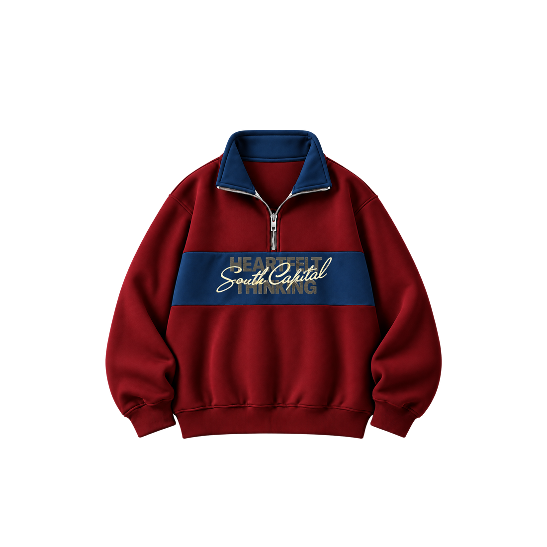 Be Autyst Heartfelt Burgundy Quarter-Zip Sweatshirt