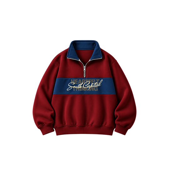 Be Autyst Heartfelt Burgundy Quarter-Zip Sweatshirt