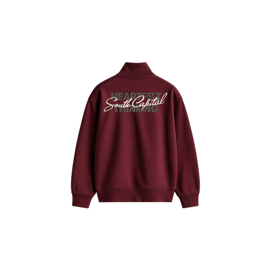 Be Autyst Heartfelt Society Burgundy Quarter-Zip Sweatshirt