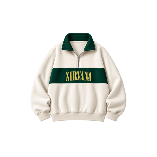 Be Autyst Nevermind Off White Quarter-Zip Sweatshirt