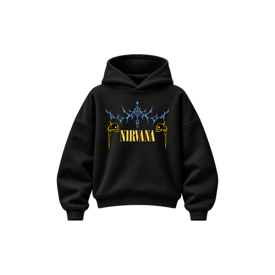 Be Autyst Nirvana 93 Black Hoodie