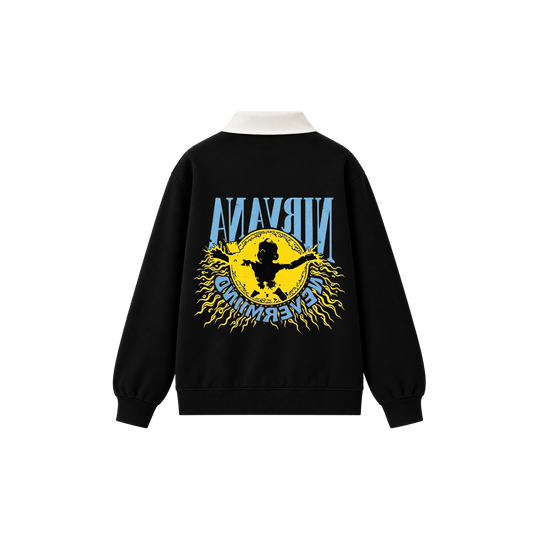 Be Autyst Nirvana 93 Black Polo Sweatshirt