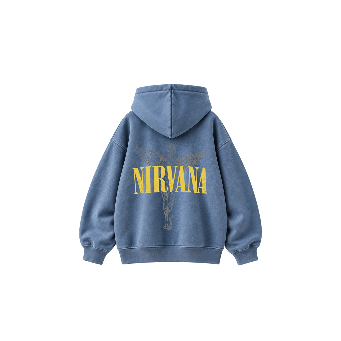 Be Autyst Nirvana Archive Blue Acid Wash Hoodie