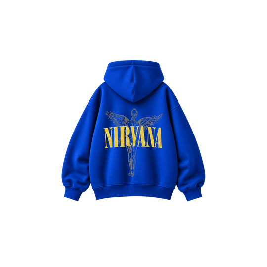 Be Autyst Nirvana Archive Blue Fleece Hoodie