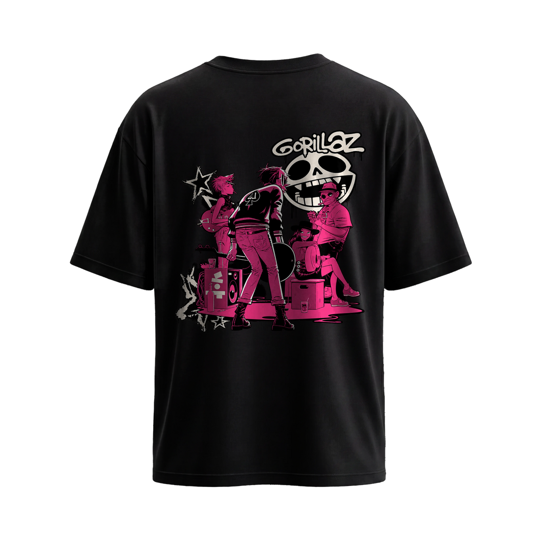 Be Autyst Pink Rock Black T-Shirt