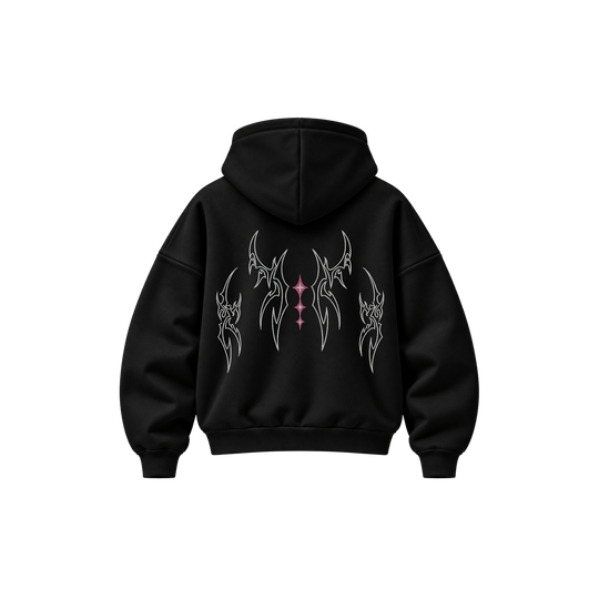 Be Autyst Pink Star Black Hoodie