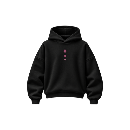 Be Autyst Pink Star Black Hoodie