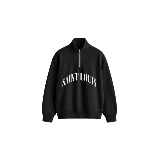 Be Autyst Saint Louis Varsity Black Quarter-Zip Sweatshirt