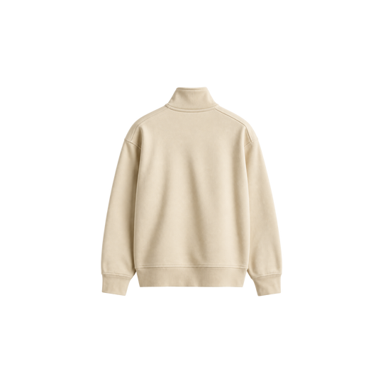 Be Autyst Static Noise Beige Quarter Zip Sweatshirt