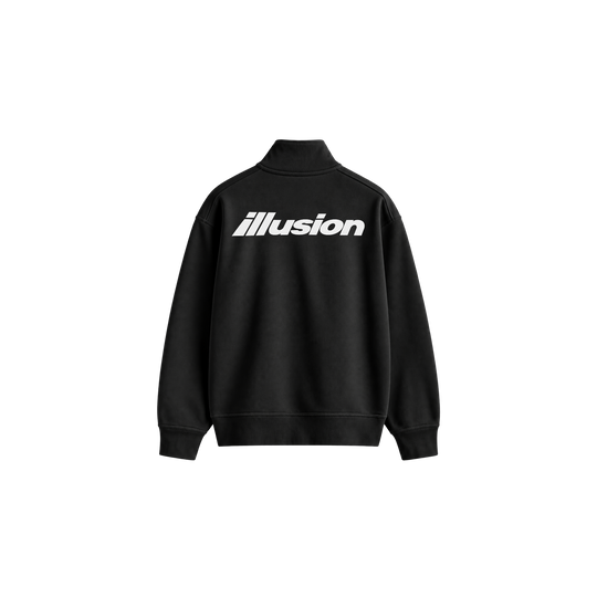 Be Autyst illusion Black Quater Zip-Up Sweatshirt