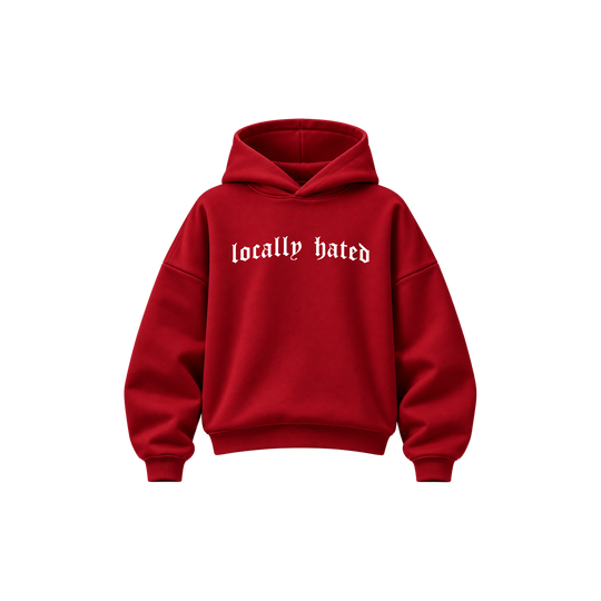 Be Autyts Locally Hated Red Hoodie