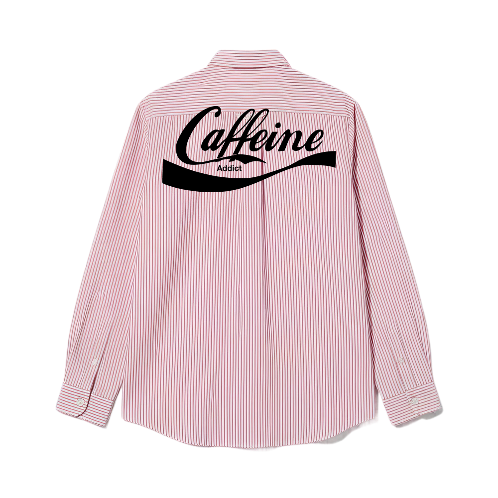 Caffeine Be Autyst Pink Striped Shirt