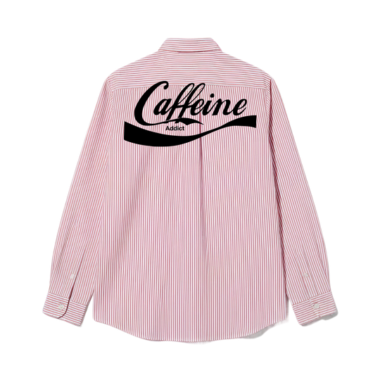 Caffeine Be Autyst Pink Striped Shirt