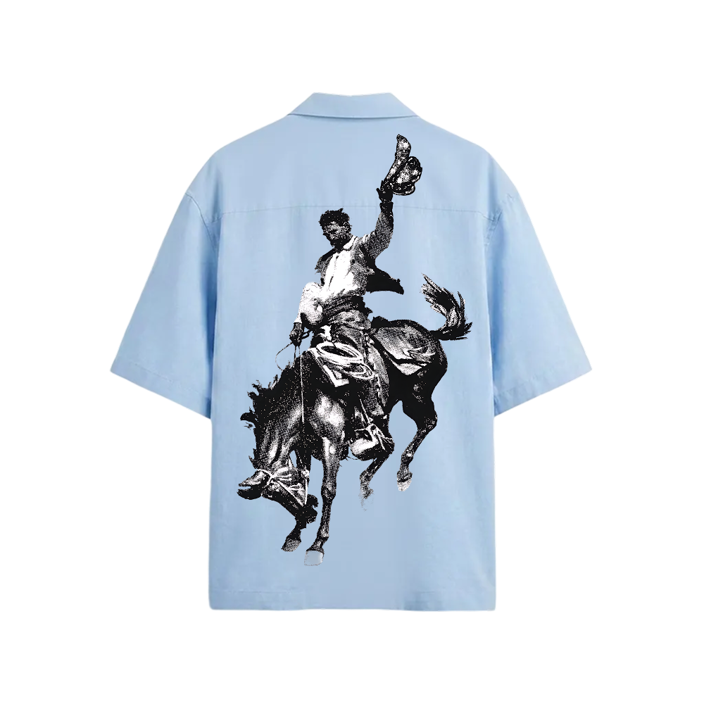 DEFEAT BE AUTYST ICE BLUE BOWLING SHIRT