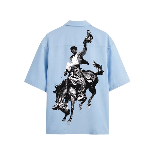 Defeat Be Autyst Ice Blue Bowling Shirt