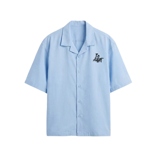 Defeat Be Autyst Ice Blue Bowling Shirt