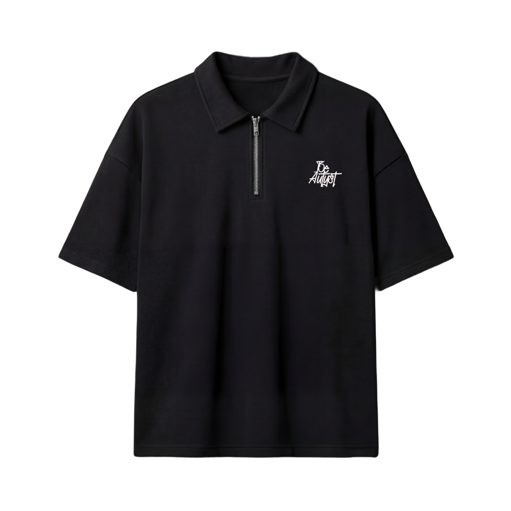 Destiny Be Autyst Quater Zip Black T-Shirt