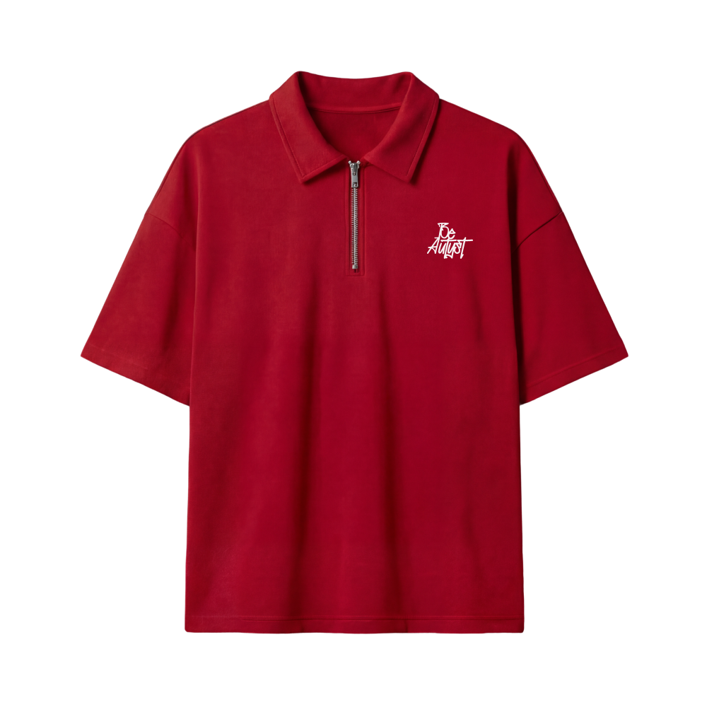 Destiny Be Autyst Quater Zip Red T-Shirt