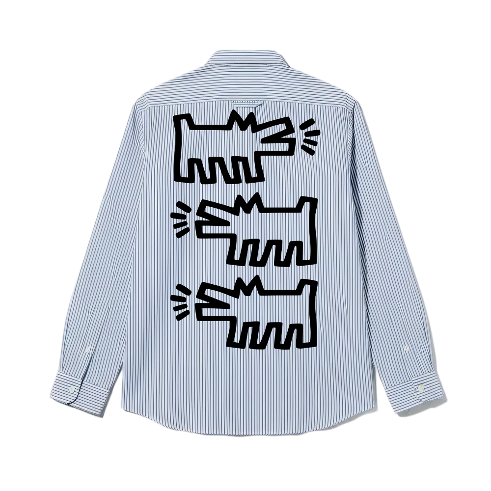 Dogs Out Be Autyst Blue Striped Shirt