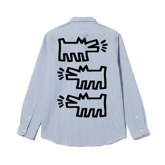 Dogs Out Be Autyst Blue Striped Shirt