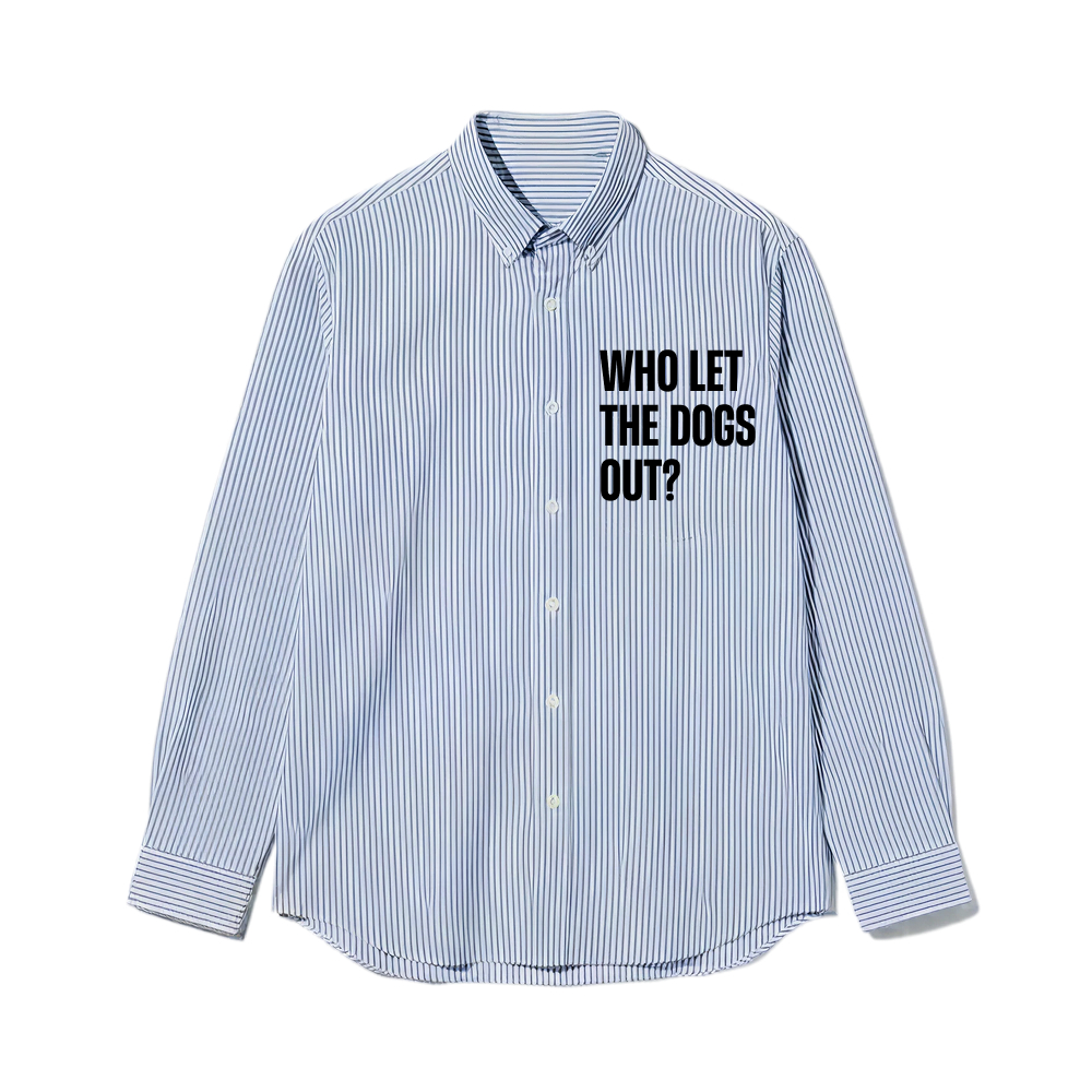 Dogs Out Be Autyst Blue Striped Shirt