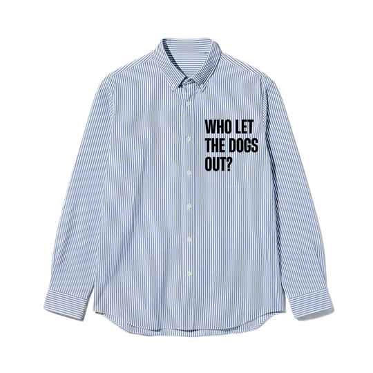 Dogs Out Be Autyst Blue Striped Shirt