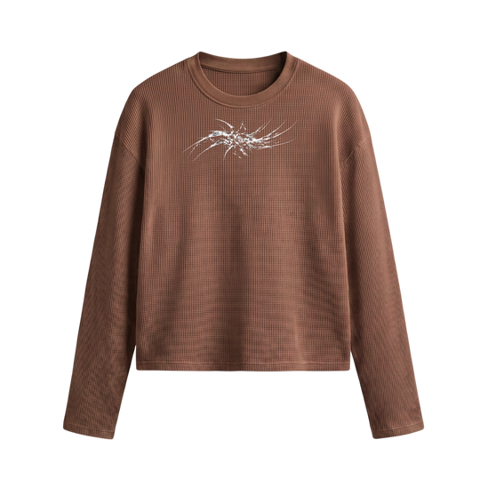 Obsidian Web Mocha Brown Waffle T-shirt