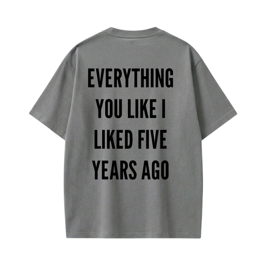 FIVE YEARS BE AUTYST GREY T-SHIRT