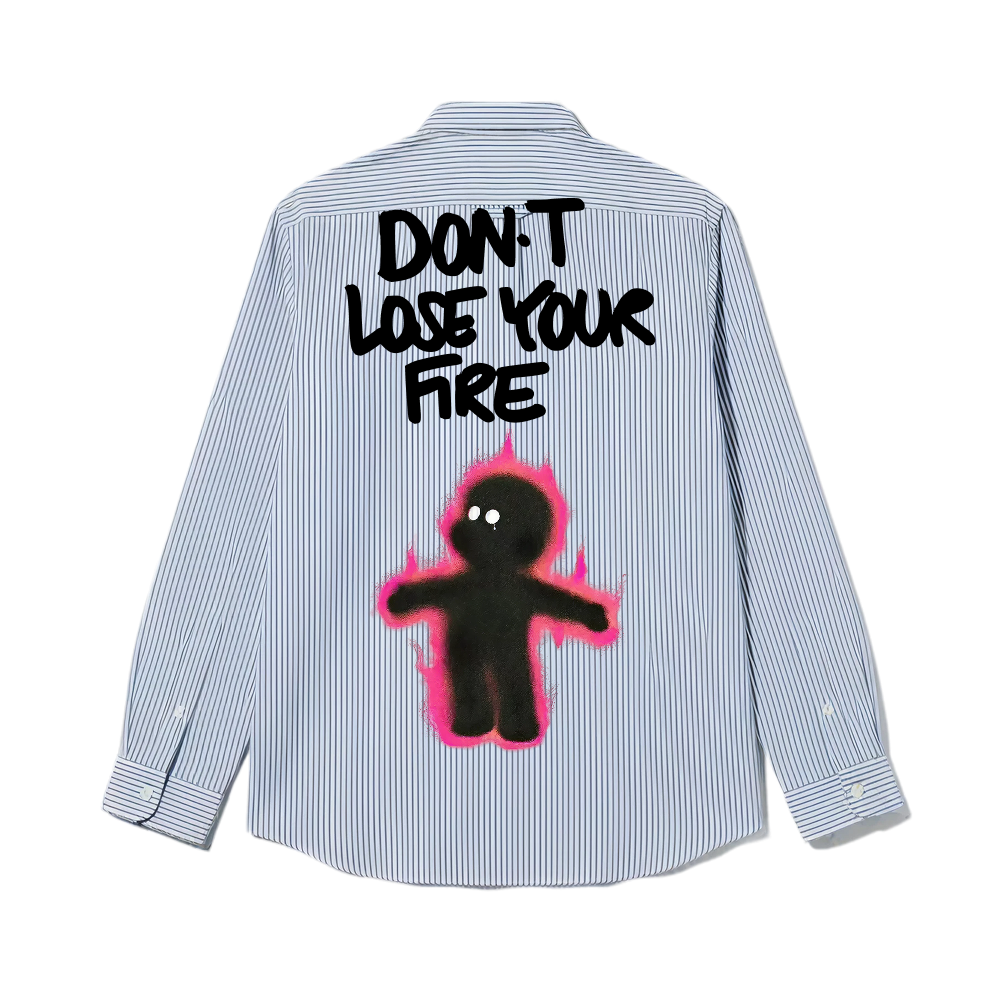 Fire Be Autyst Blue Striped Shirt