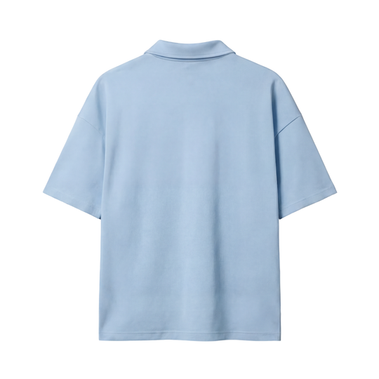 Hustle Team Be Autyst Quarter Zip Ice Blue T-Shirt