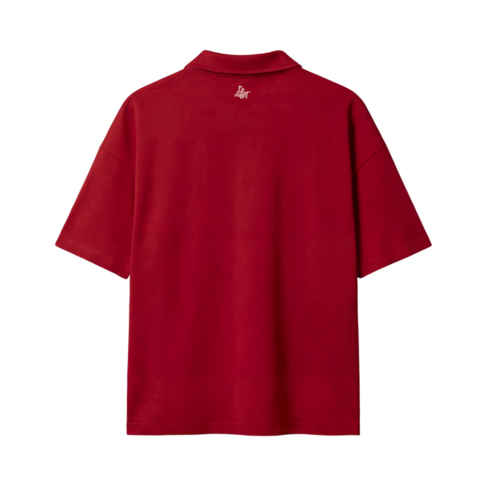 Hustle Team Be Autyst Quater Zip Red T-Shirt
