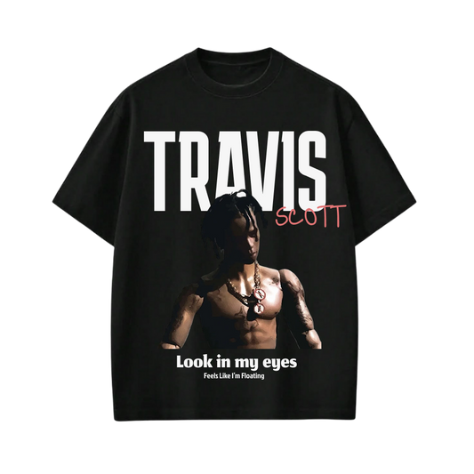 LOOK IN MY EYES BE AUYTST BLACK T-SHIRT