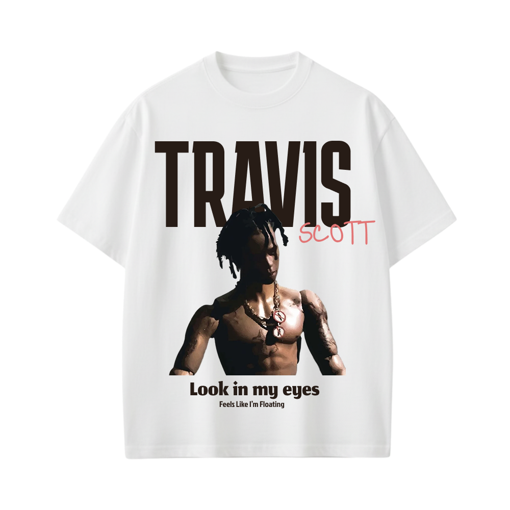 LOOK IN MY EYES BE AUYTST WHITE T-SHIRT