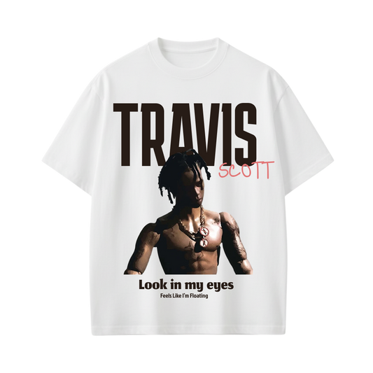 LOOK IN MY EYES BE AUYTST WHITE T-SHIRT