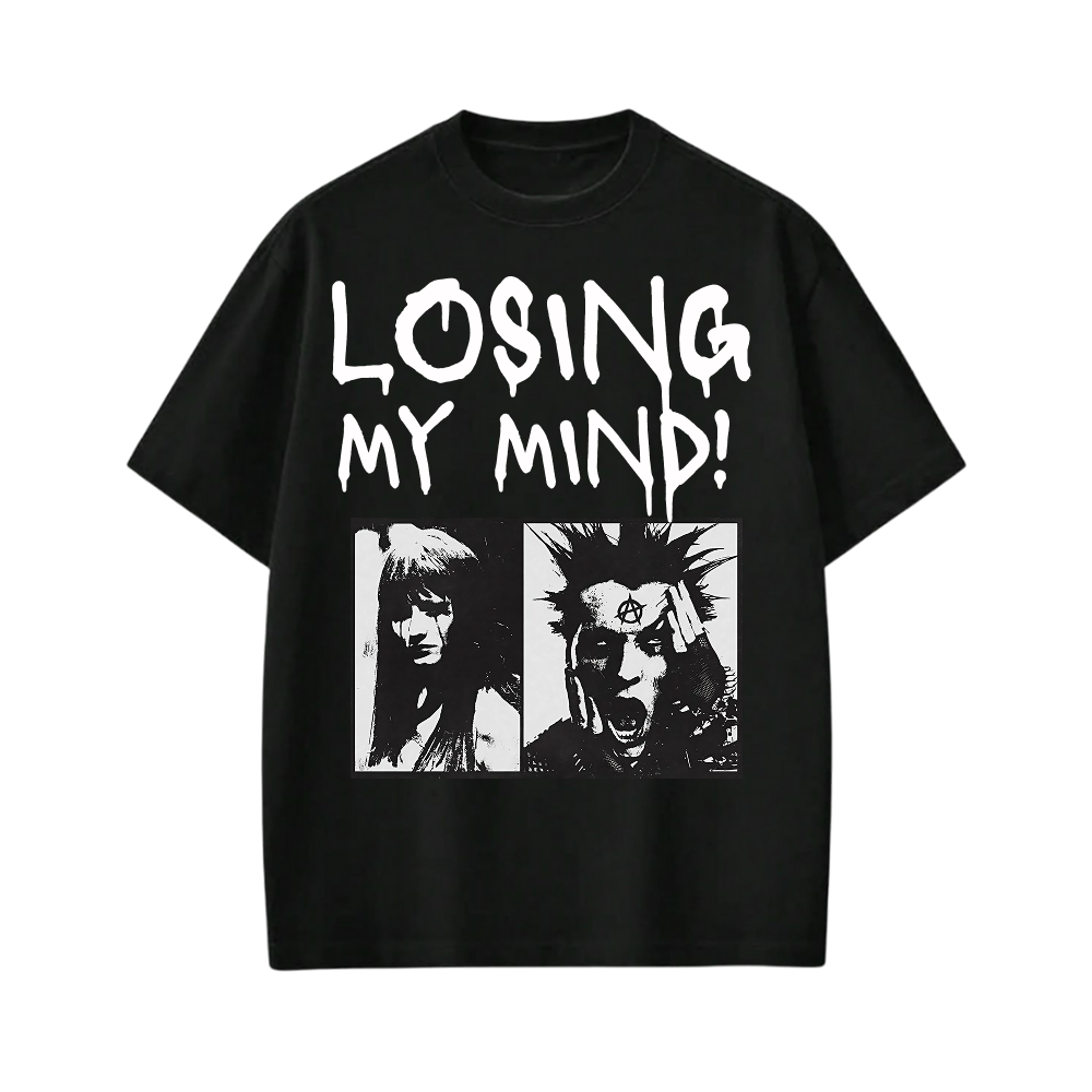 LOOSING MY MIND BE AUTYST BLACK T-SHIRT