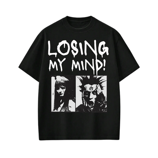LOOSING MY MIND BE AUTYST BLACK T-SHIRT