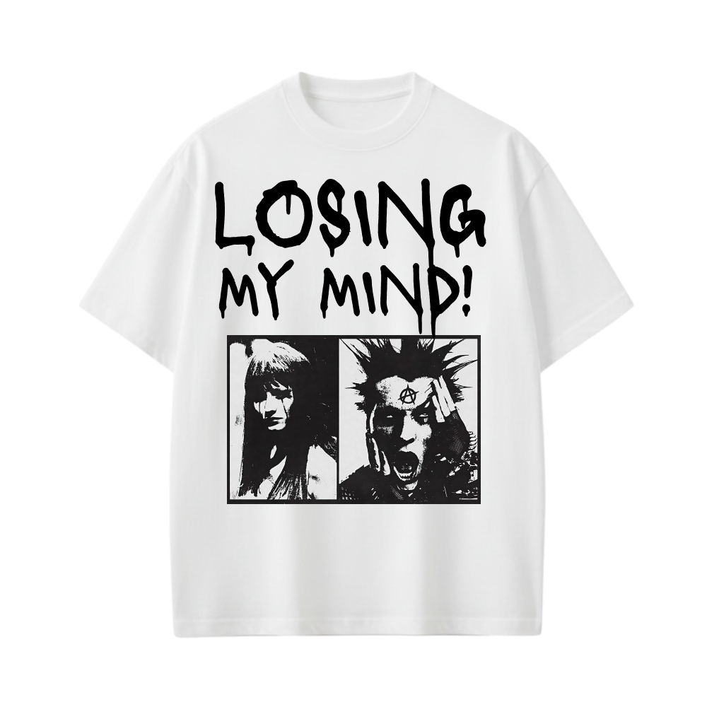 LOSING MY MIND BE AUTYST WHITE T-SHIRT