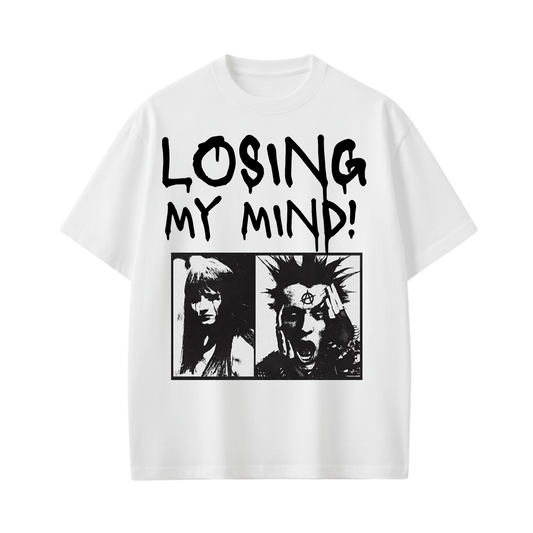 LOSING MY MIND BE AUTYST WHITE T-SHIRT