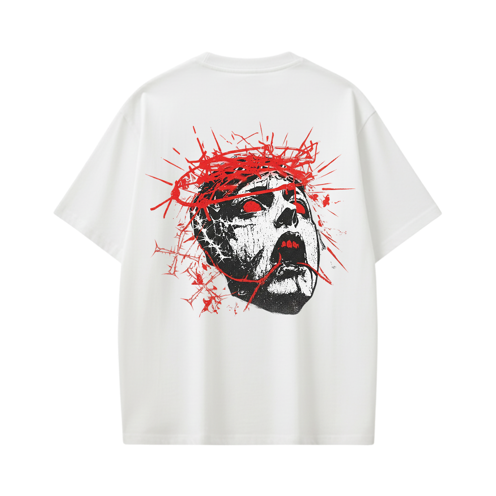 LOST  BE AUYTST WHITE T-SHIRT
