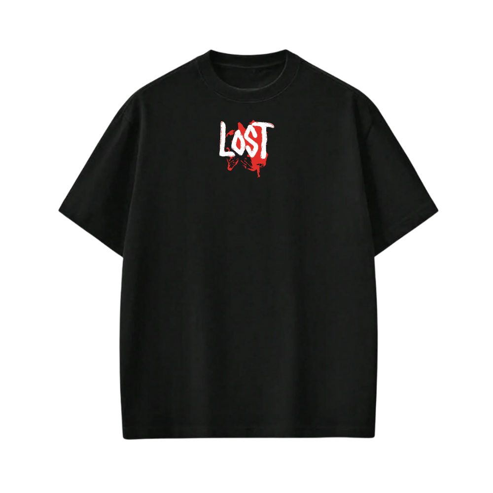 LOST  BE AUYTST BLACK T-SHIRT